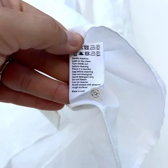 ME+EM White Broderie Eyelet Lace Embroidered Blouse Cotton Voile 2 XS Cottage - Picture 13 of 13